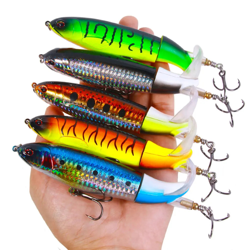 1pcs topwater Popper Propeller Topwater Fishing Lures Artificial Bait Hard Crankbait Wobbler Rotating Tail Fishing Tackl