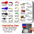Fly Fishing Flies Kit, 24-100Pcs Fly Fishing Artificial Fly Baits Lures with Dry/Wet Flies, Streamers, Fly Assortment Trout Bass