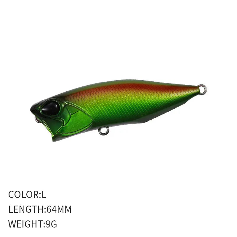 1pcs Fishing Lures Topwater Popper Bait 64mm 9G Hard Bait Artificial Wobblers Plastic Fishing Tackle Fishing Accessorie