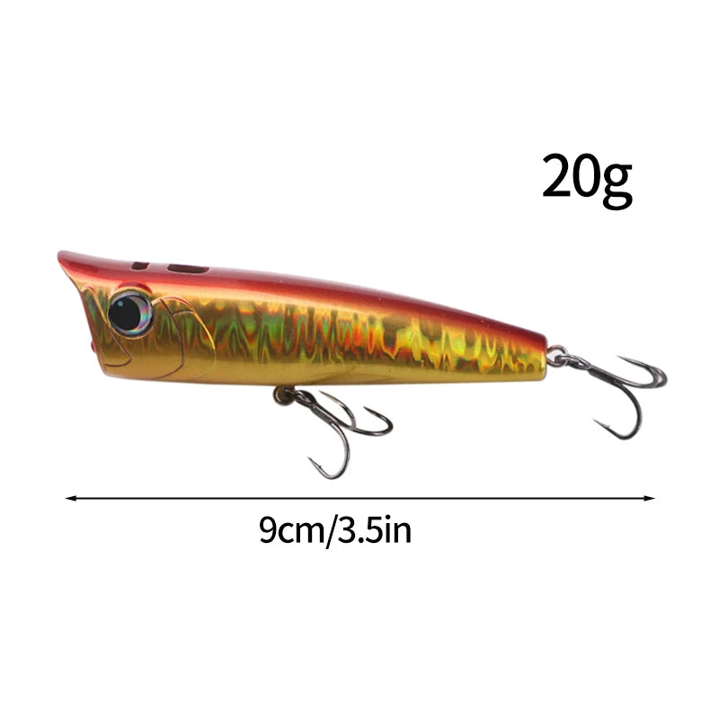 1pc Popper Mare Spinning Fishing Lures15/20g Topwater Popper Artificial Hard Baits Saltwater Topwater Bait for Bass Pike Lures