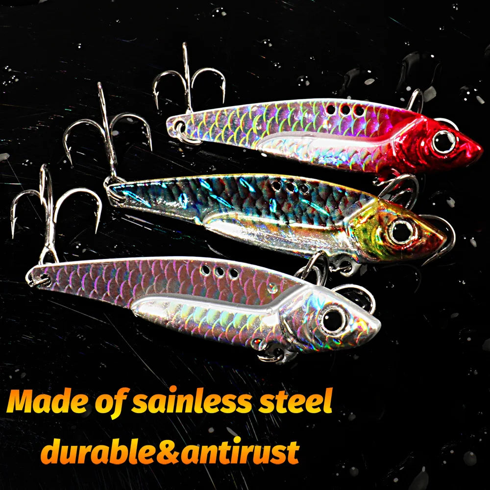Metal Jig Bait 7g 10g 16g 20g VIB Spinner Spoon Sinking Blade Spinning Treble Hook Steel Popper Pesca Pike Carp Sea Fishing Lure