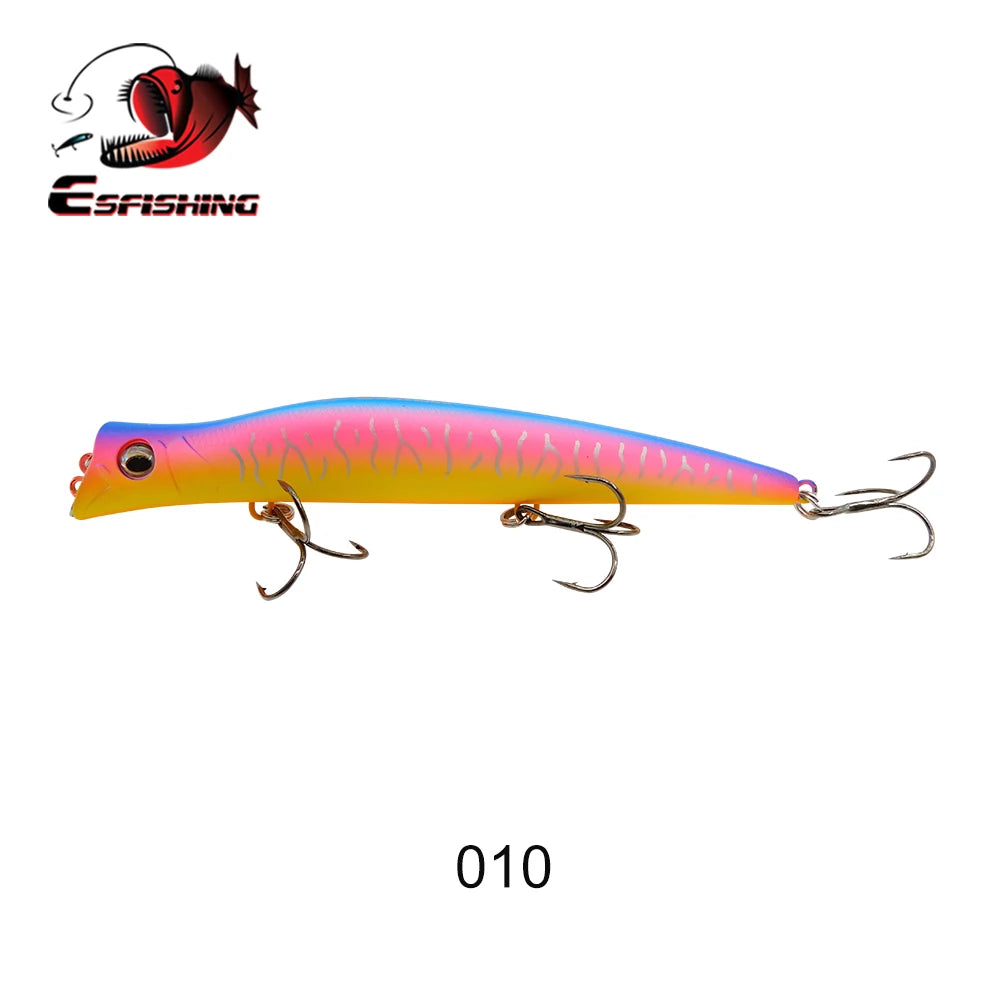 ESFISHING Floating Fishing Lures Surface Popper Darter King 13cm 17.5g Two Dive Professional Hard Baits Top Water