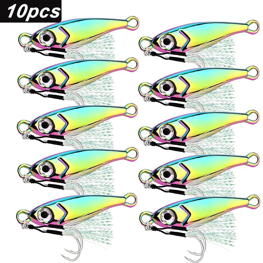 10pcs Zinc Alloy Fishing Lures 3D Eyes Metal Jig Lures Spinning Baits Sinking Minnow Baits Fishing Tackle 30g 40g 60g 80g