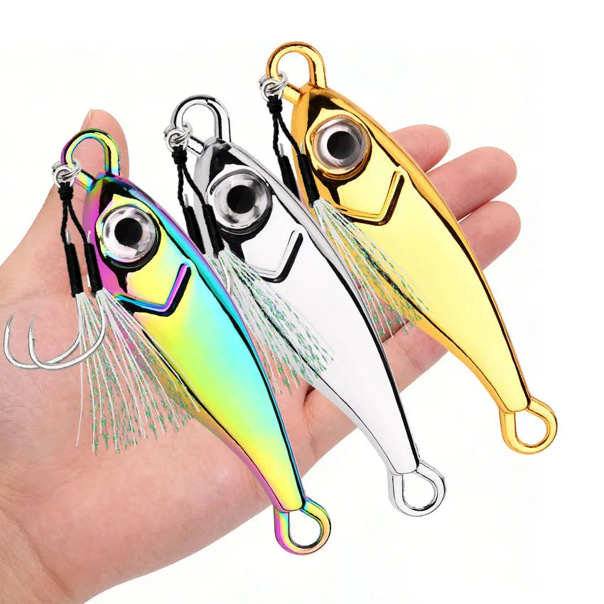 10pcs Zinc Alloy Fishing Lures 3D Eyes Metal Jig Lures Spinning Baits Sinking Minnow Baits Fishing Tackle 30g 40g 60g 80g