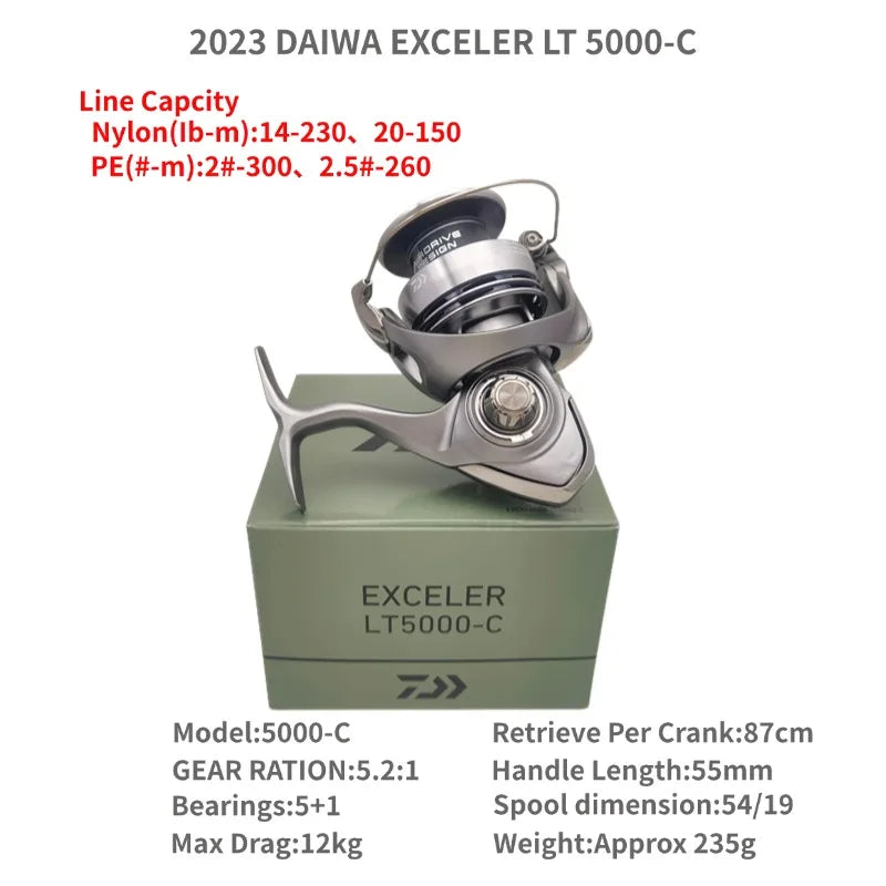 2023 DAIWA EXCELER LT 1000D-XH 2000S-XH 2500 2500D 2500-XH 3000-C 4000D-CXH 5000-C 5000-CXH 6000D Spinning Fishing Reels