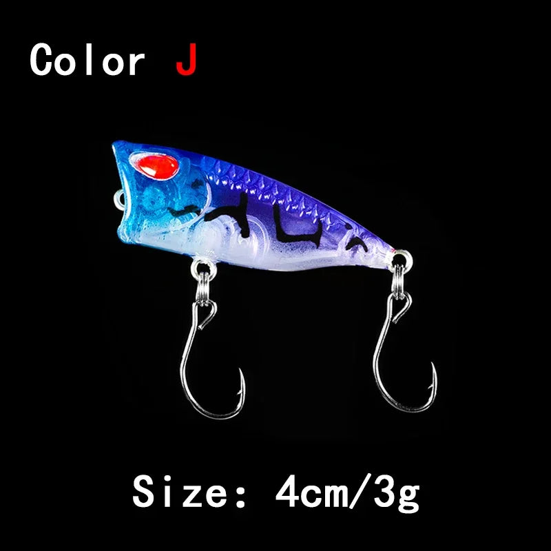 New 1pcs 4cm 3g mini Popper Hard Bait Minnow Fishing Lure Crankbait Wobbler Tackle Isca Poper Floating Top Water pike Lures
