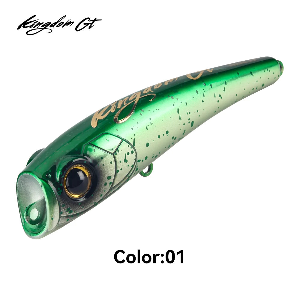 Kingdom Topwater Popper Fishing Lure 27g 43.5g 55g 78g Saltwater Artificial Bait Hard Wobblers For Sea Tuna GT Fishing Lure