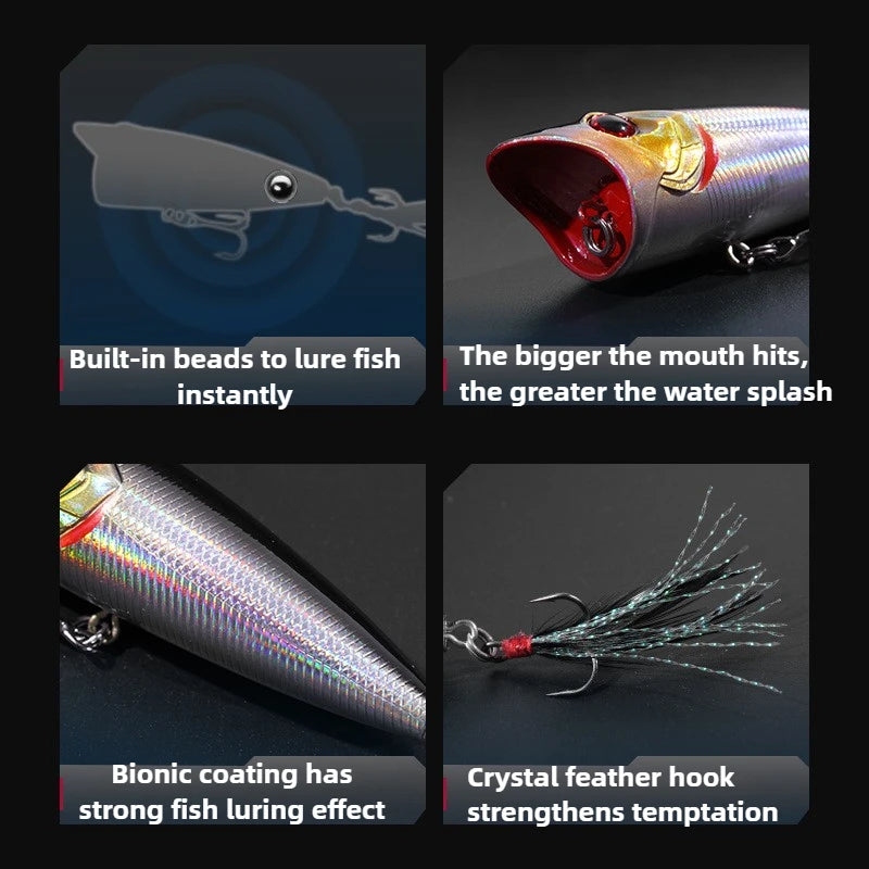 Rocket Popper Topwater Hit The Water Wave Popper Strong Noise Big Splash Casting Isca Artificial Fishing Lures Bass pesca