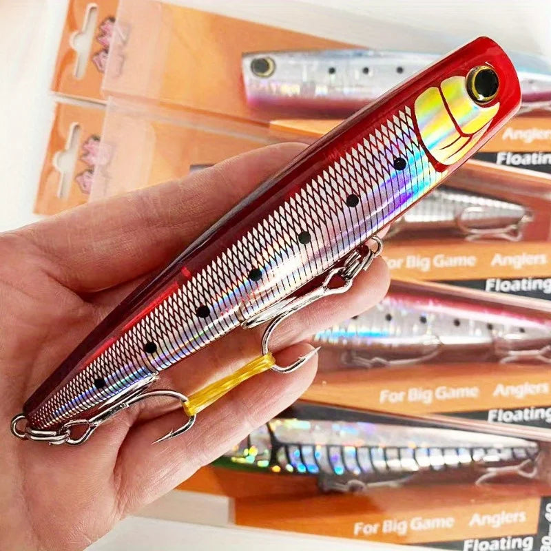 1PC Large Size ABS Popper Lure – 130-160mm Topwater Hard Bait – Floating & Impact-Resistant for Saltwater Fishing