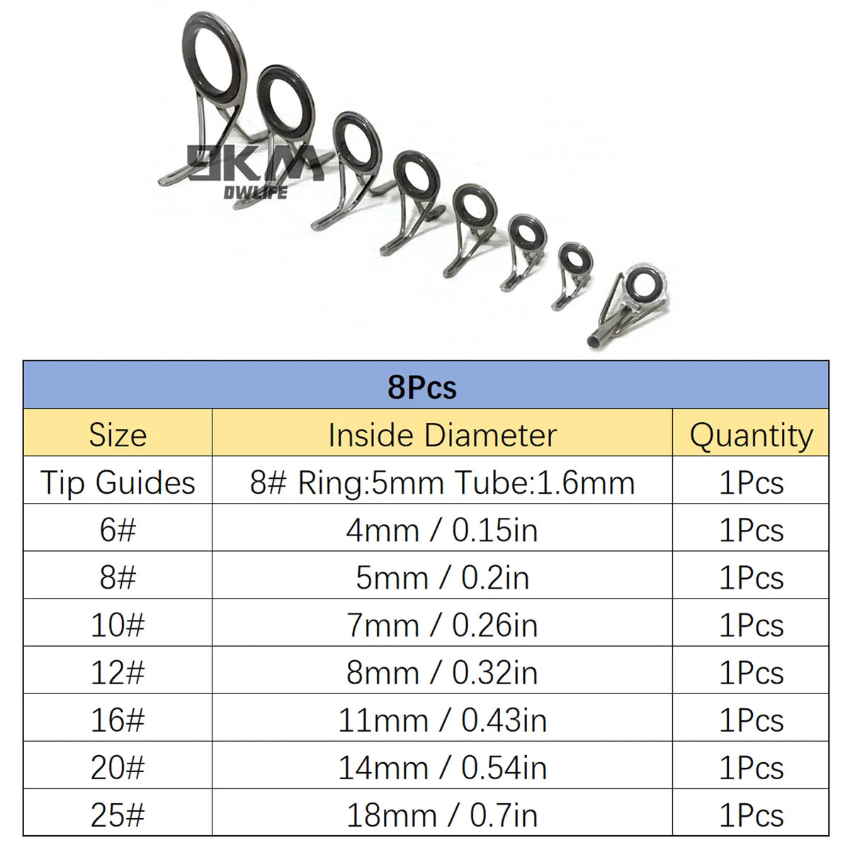 9KM Fishing Rod Guide 8~120Pcs Spinning Rod Repair Kit Stainless Steel Casting Rod Building Ceramics Ring Rod Replacement Set