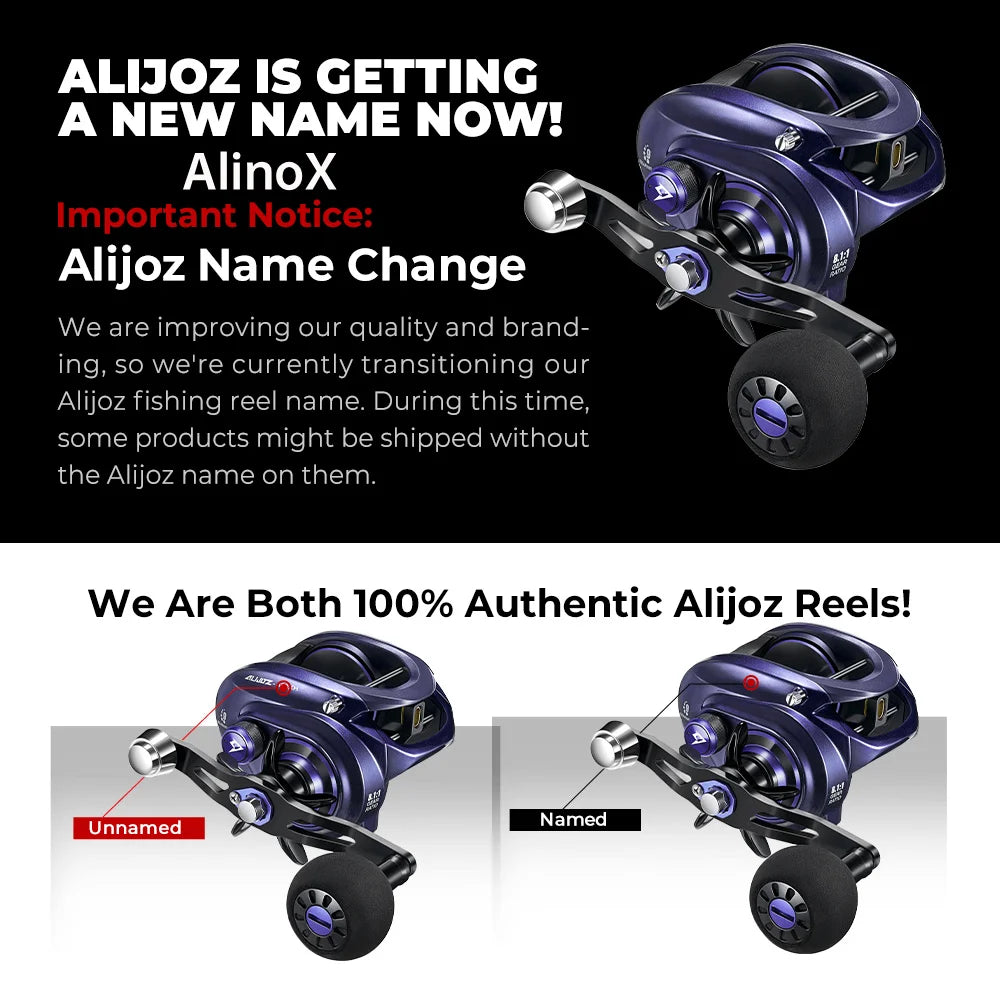 Piscifun Alijoz Alinox 400 Baitcaster Fishing Reels 17kg Max Drag 9 Bearings Aluminum Frame Freshwater Saltwater  Fishing Reels