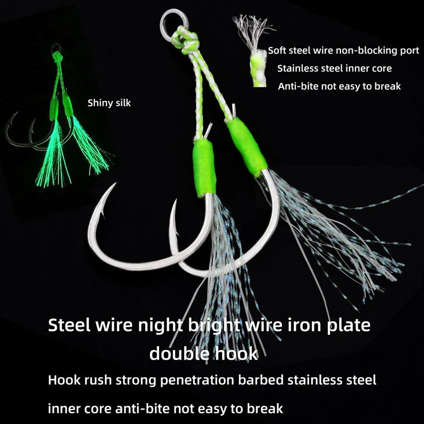 1pcs Metal Jig Lure 60g-300g Sea Fishing Long Strip Quick-Drawing Iron Plate Fish Fast Sinking And Slow Shaking Luminous Bait