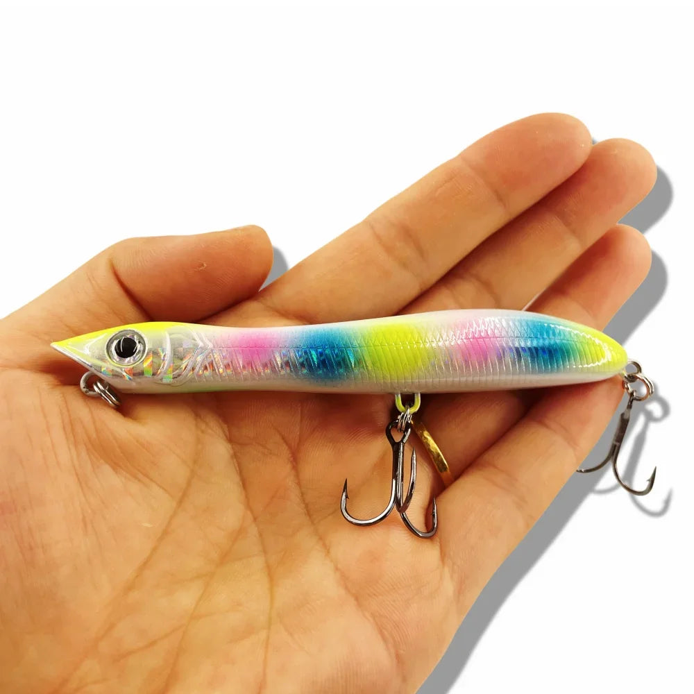 Patchinco Fishing Lure 140mm 26g Topwater Pencil Popper Wobbler For Fishing Seabass Top Water Baits Saltwater Surface Lures