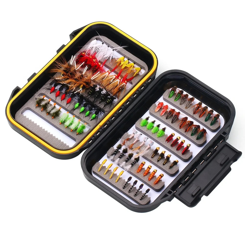 Fly Fishing Lure Set 88pcs for Freshwater Trout - Plastic Flies with Imitation Design and Stream Compatibility