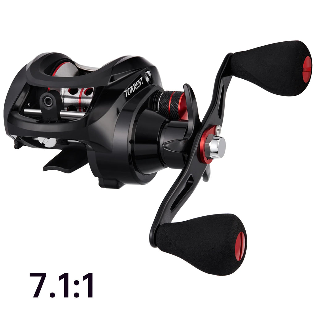 Piscifun Torrent Baitcasting Reel 8.1kg Carbon Drag 7.1:1/5.3:1 Magnetic Brake System Freshwater Fishing Reel Low Profile Design