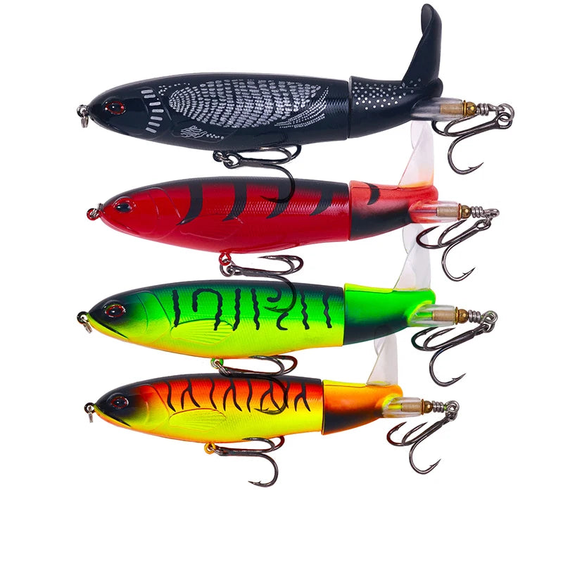 1pcs topwater Popper Propeller Topwater Fishing Lures Artificial Bait Hard Crankbait Wobbler Rotating Tail Fishing Tackl