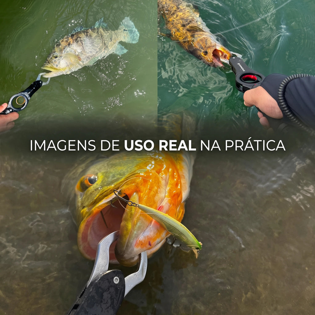 Gomexus Fishing Lip Gripper with Scale Max 40lbs Scale for Safe Handling Fish Easy Hook Removal-Ideal Fishing Gifts for Meng