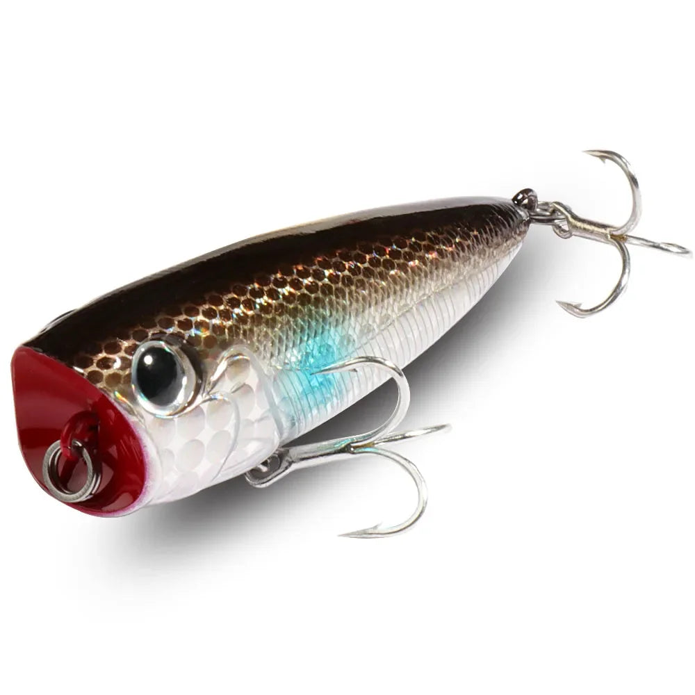 Top Water Popper 8g 6.5cm Lure Steel Ball Copper Ballast Balance System Swimbait Pesca Wobbler Floating Minnow Tackle Crank Bait