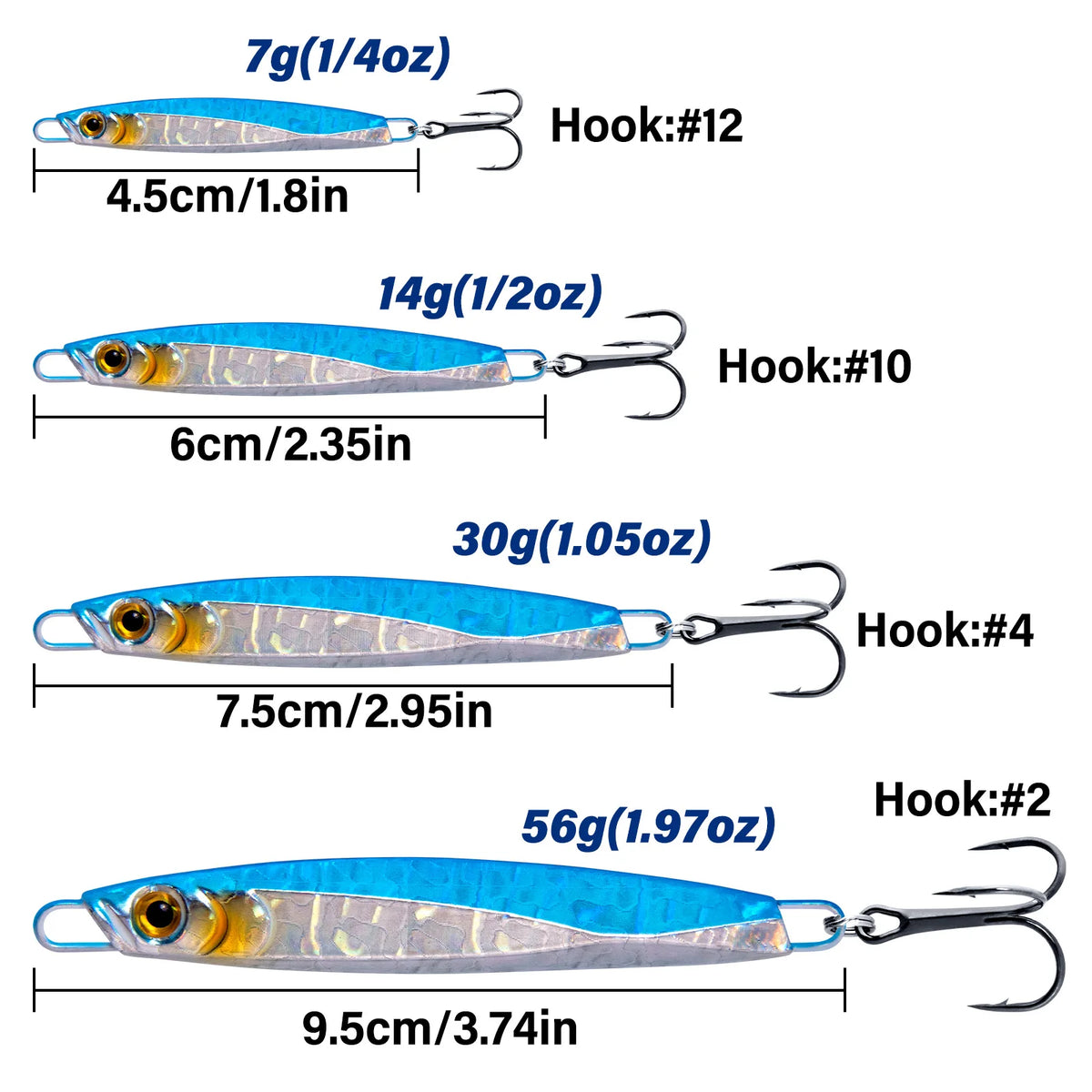 7-56g Sea Fishing Lure Metal Jig Spoon Lure Laser Color Jigging Trolling Long Casting for Sea Trout Mackerel Saltwater