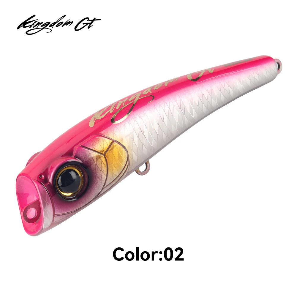 Kingdom Topwater Popper Fishing Lure 27g 43.5g 55g 78g Saltwater Artificial Bait Hard Wobblers For Sea Tuna GT Fishing Lure