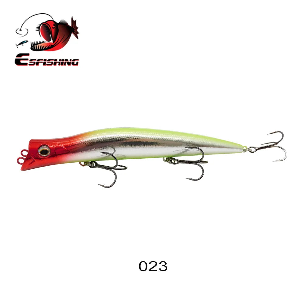 ESFISHING Floating Fishing Lures Surface Popper Darter King 13cm 17.5g Two Dive Professional Hard Baits Top Water