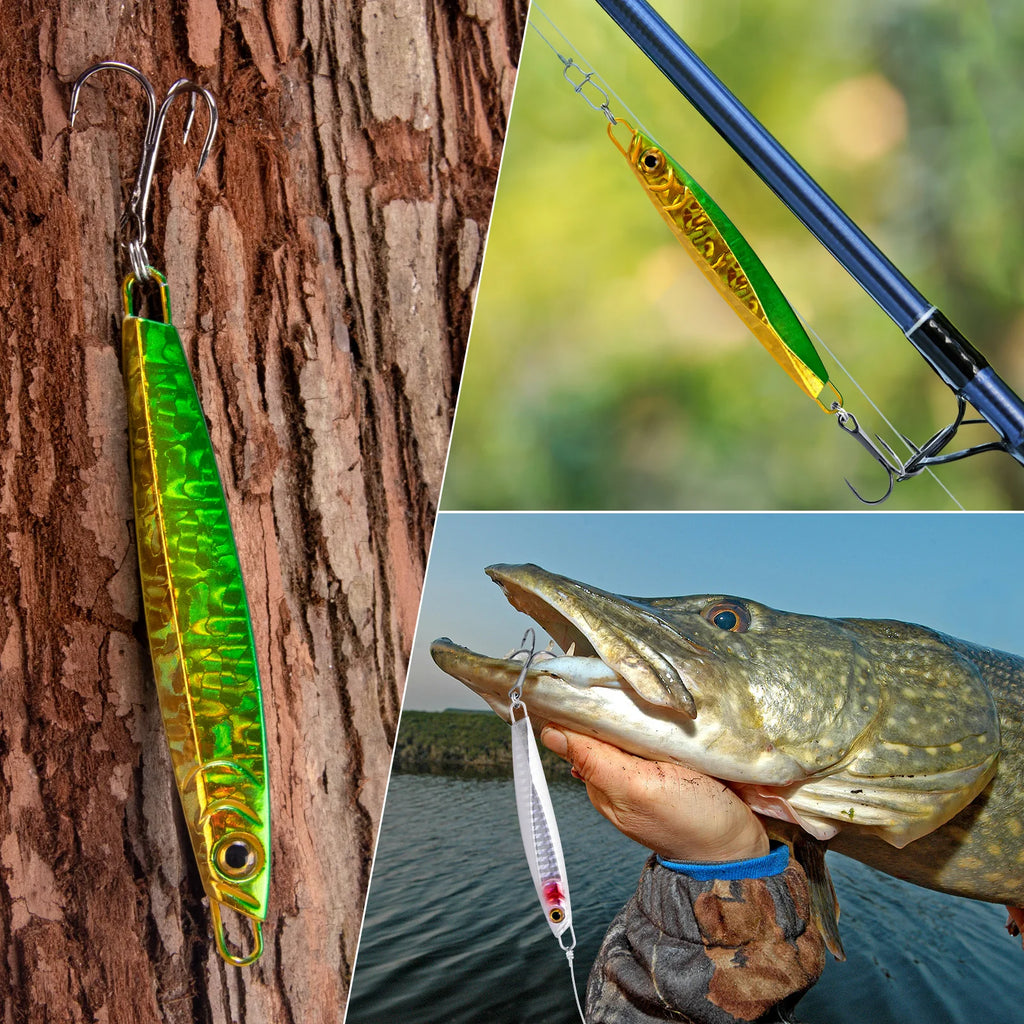 7-56g Sea Fishing Lure Metal Jig Spoon Lure Laser Color Jigging Trolling Long Casting for Sea Trout Mackerel Saltwater