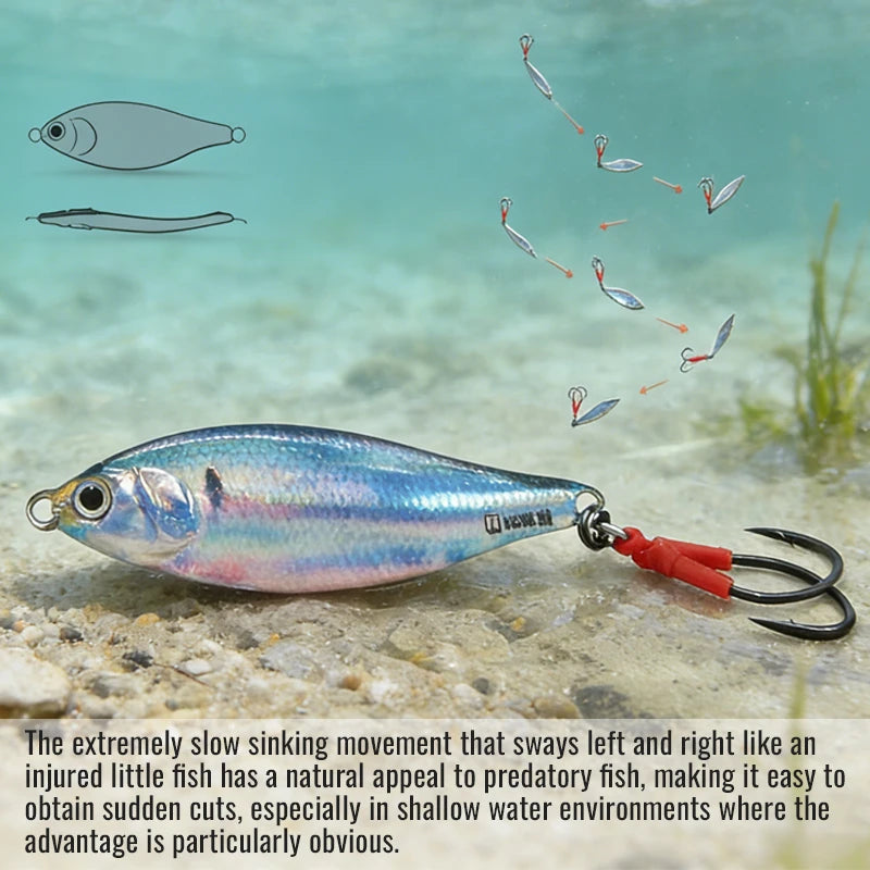 10/15/20/30/40g 3D Metal Jig Bait Iron Plate Baits Laser VIB Lure Long Casting Spoon Sequin Fishing Lure for Fishing Accessories