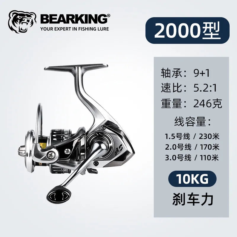 BEARKING Assassin 9+1 BB 5.2:1/4.7:1 Spinning Reel Saltwater Resistant Zinc Alloy Gear Metal Handle Sea Fishing
