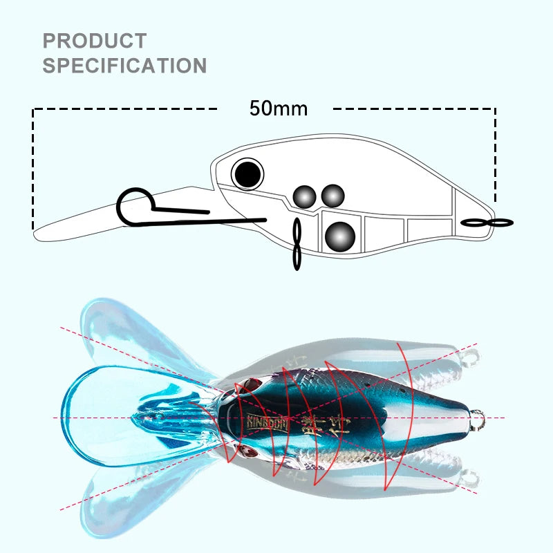 3 Combos Slow Sinking Minnow Fishing Lure 5g 50mm Atificial Hard Baits Wobblers Swimbaits Bass Perch Pike Trolling Pesca Tackle