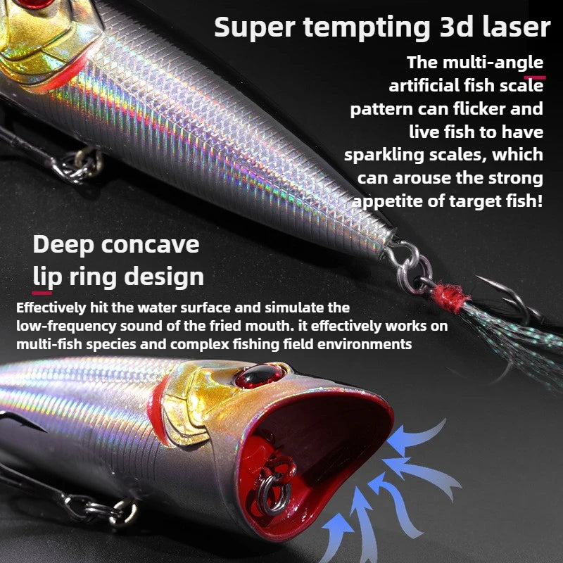 Rocket Popper Topwater Hit The Water Wave Popper Strong Noise Big Splash Casting Isca Artificial Fishing Lures Bass pesca