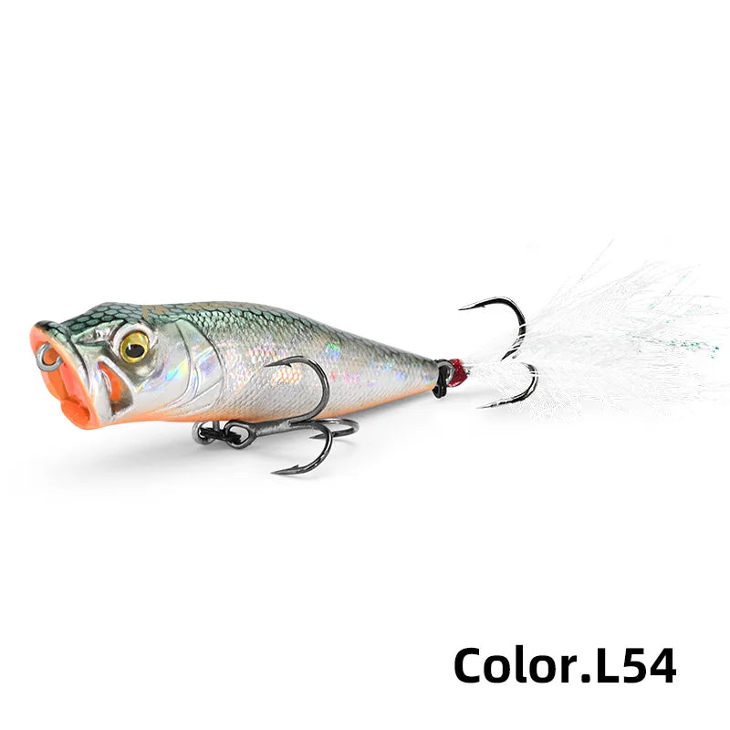 MEREDITH Topwater Popper 8.48g 64mm Floating Rock Pop Artificial Hard Baits for Bass Perch Pike Fishing Lure