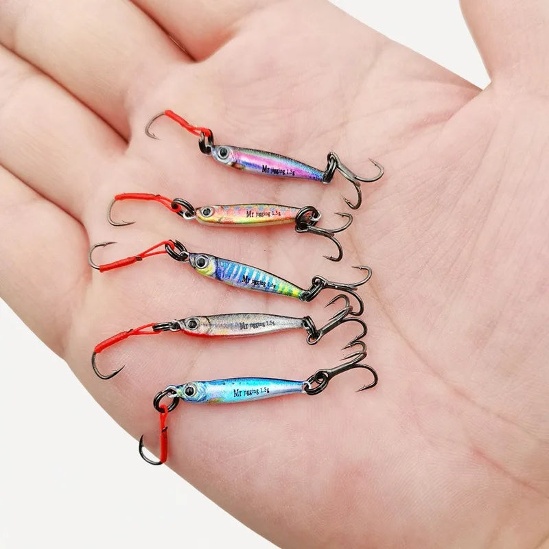 2026 New Micro Metal Jig 3g 5g Mini VIB Lure Sinking Iron Plate Spoon Casting Sequin Baits Ultralight Bass Trout Fishing Gear