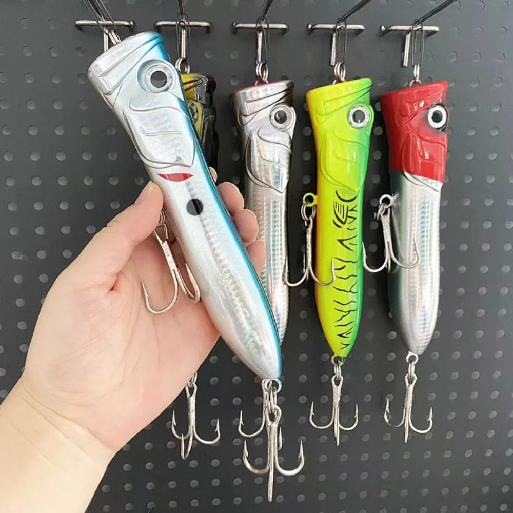 Giant Popper Topwater Lure - 7.28inch/106g Heavy-Duty Saltwater Fishing Look Realistic Popping /Plug - Long Cast for Bass