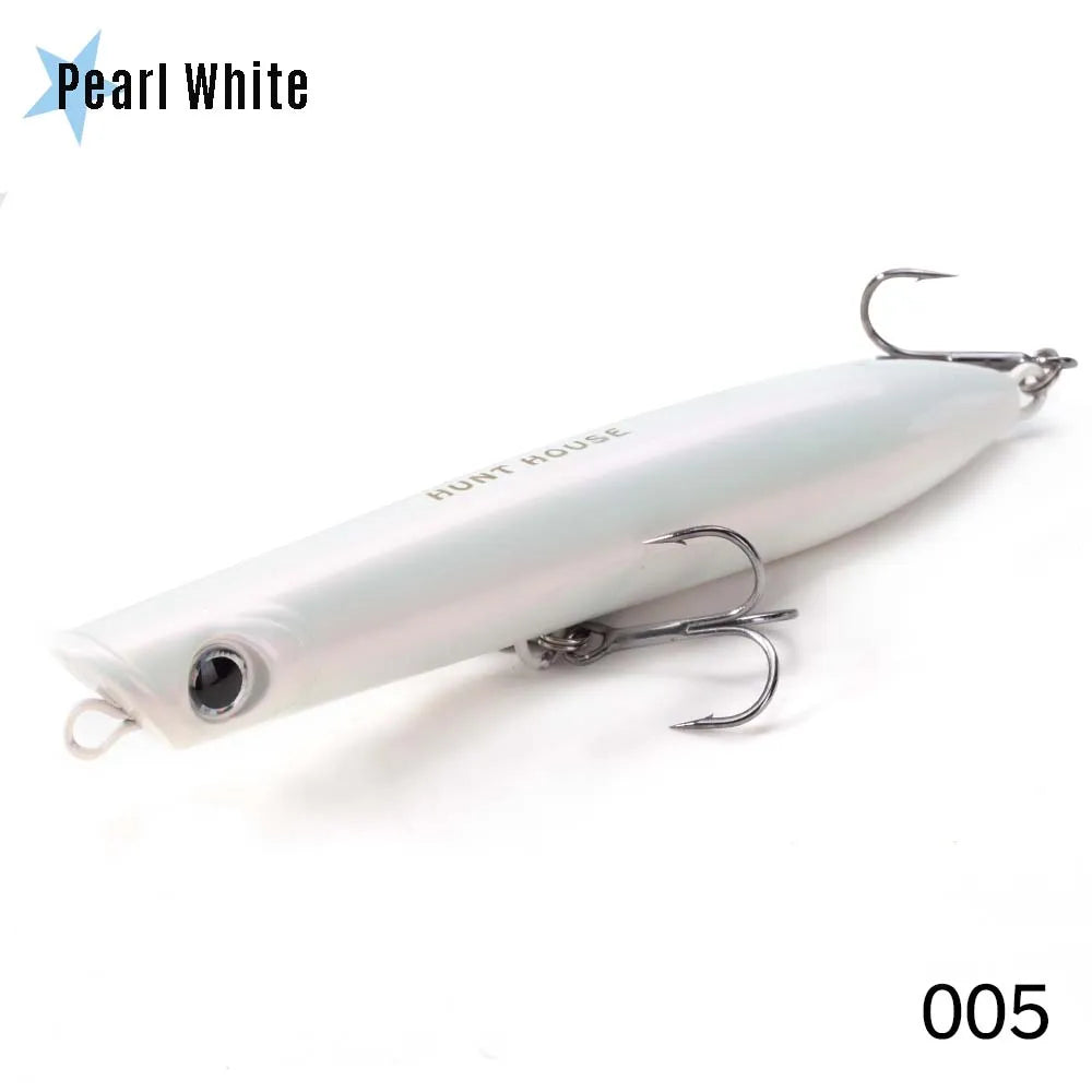 Hunthouse Surface Popper Floating Fishing Lure 130mm 30g Topwater Hard Bait Walk The Dog Saltwater For Tuna Fish Tackle