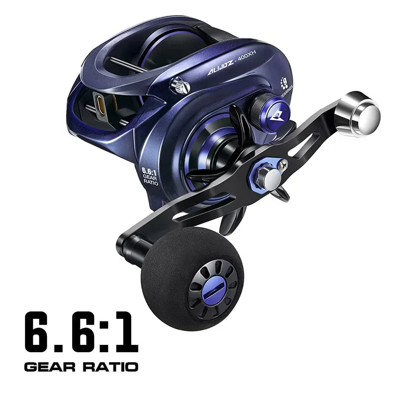 Piscifun Alijoz Alinox 400 Baitcaster Fishing Reels 17kg Max Drag 9 Bearings Aluminum Frame Freshwater Saltwater  Fishing Reels