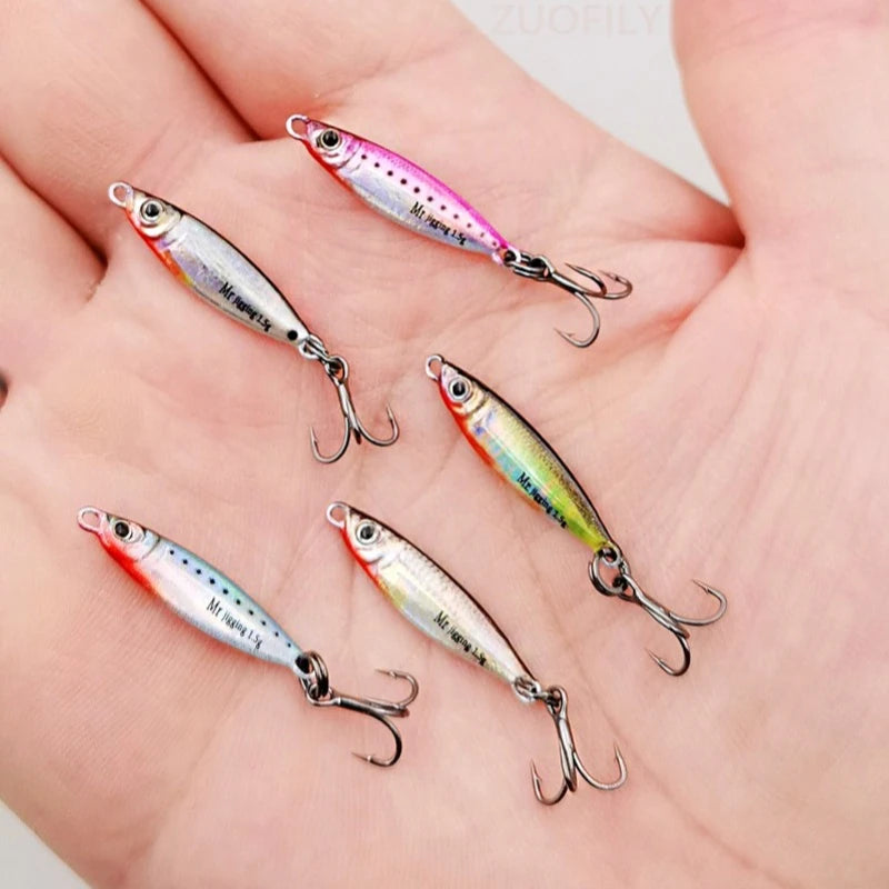 Micro Sized Iron Plate Bait 1.5/3/5g 3D Mini VIB Lure Metal Cast Jig Spoon Pesca Fish Micro Sequin Fishing Lures Artificial Bait