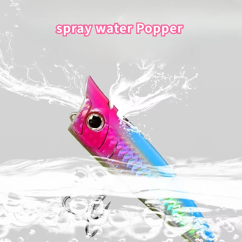 Spray Water Popper Topwater FLoating Holophotic layer Noise Sound Hit The Water Wobbler Fishing Lures for Bass Blackfish Pesca
