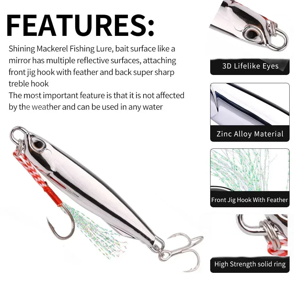 1PCS Fishing Lure Bait Japanese 7/10/15/20/30/40g/60g Metal Jig Fishing Accessories Zinc Alloy Mackerel Bass Pesca Baits