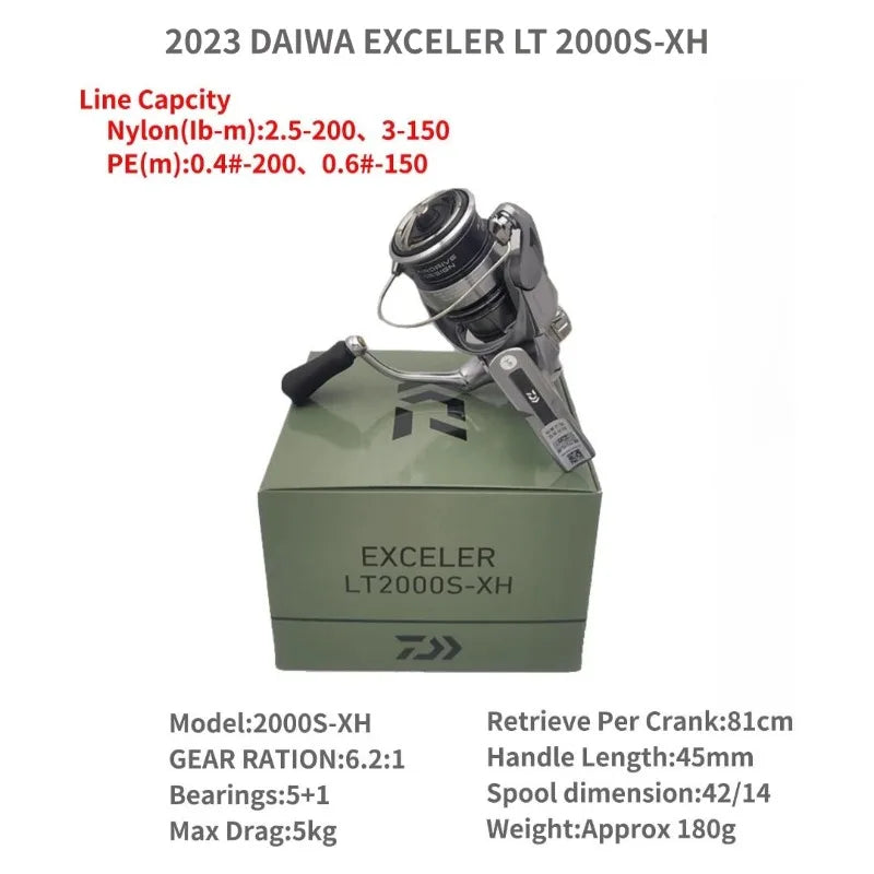 2023 DAIWA EXCELER LT 1000D-XH 2000S-XH 2500 2500D 2500-XH 3000-C 4000D-CXH 5000-C 5000-CXH 6000D Spinning Fishing Reels