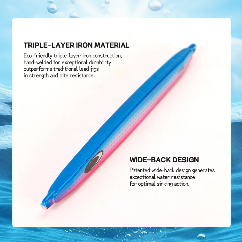 TOLU Nature Boy Iron Fast Sinking Metal Fishing Jig 130g/160g/180g 9 Colors Saltwater Deepsea Fishing Lures