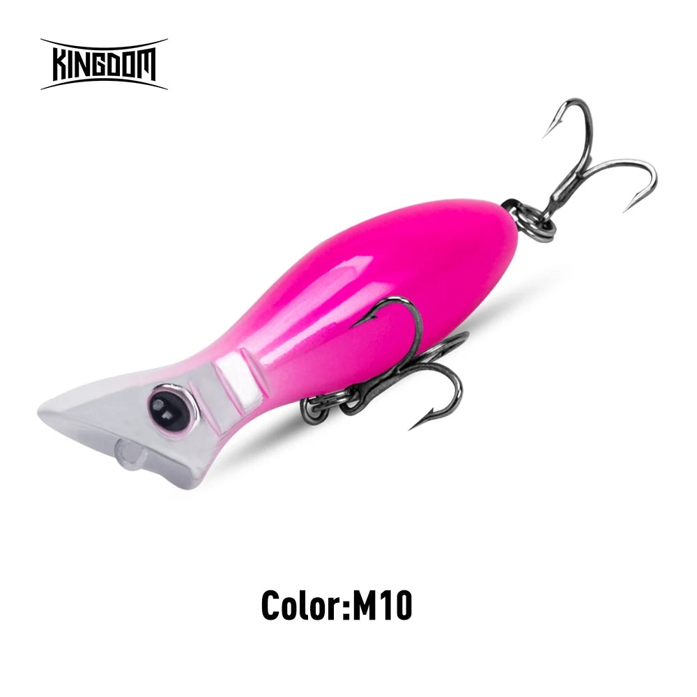 Kingdom Mini Popper Fishing Lure 50mm 3.5g Floating 5g Sinking Artificial Hard Baits Wobblers Bass Pike Catfish Swimbait Minnow