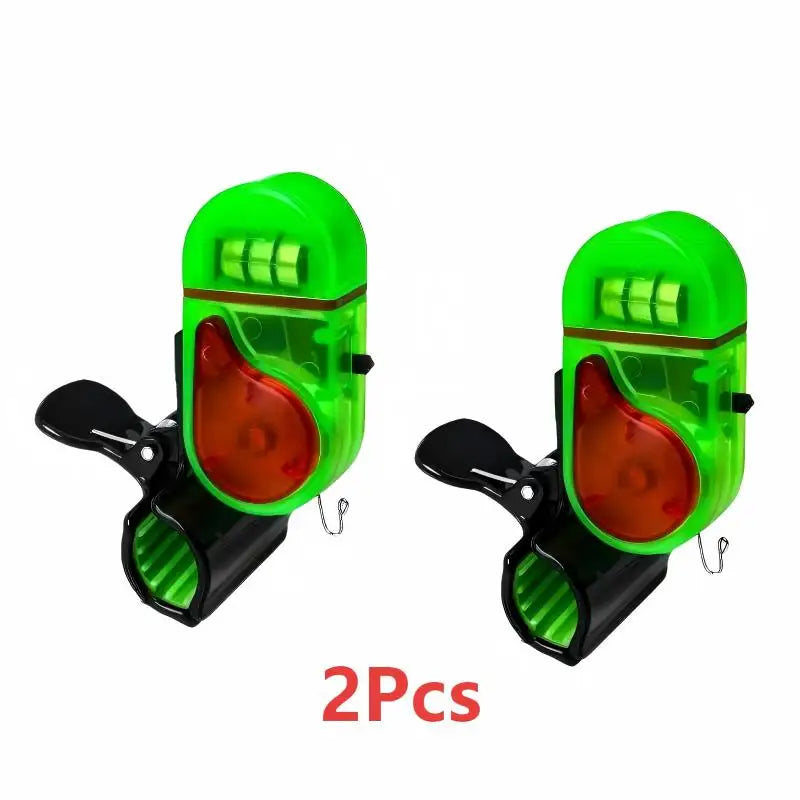 1/2Pcs Clip‑on Fishing Bite Alarm LED Sound Flash Buzzer Silicone Anti‑scratch Clip Night Fishing Alert Bell for Fishing Rod