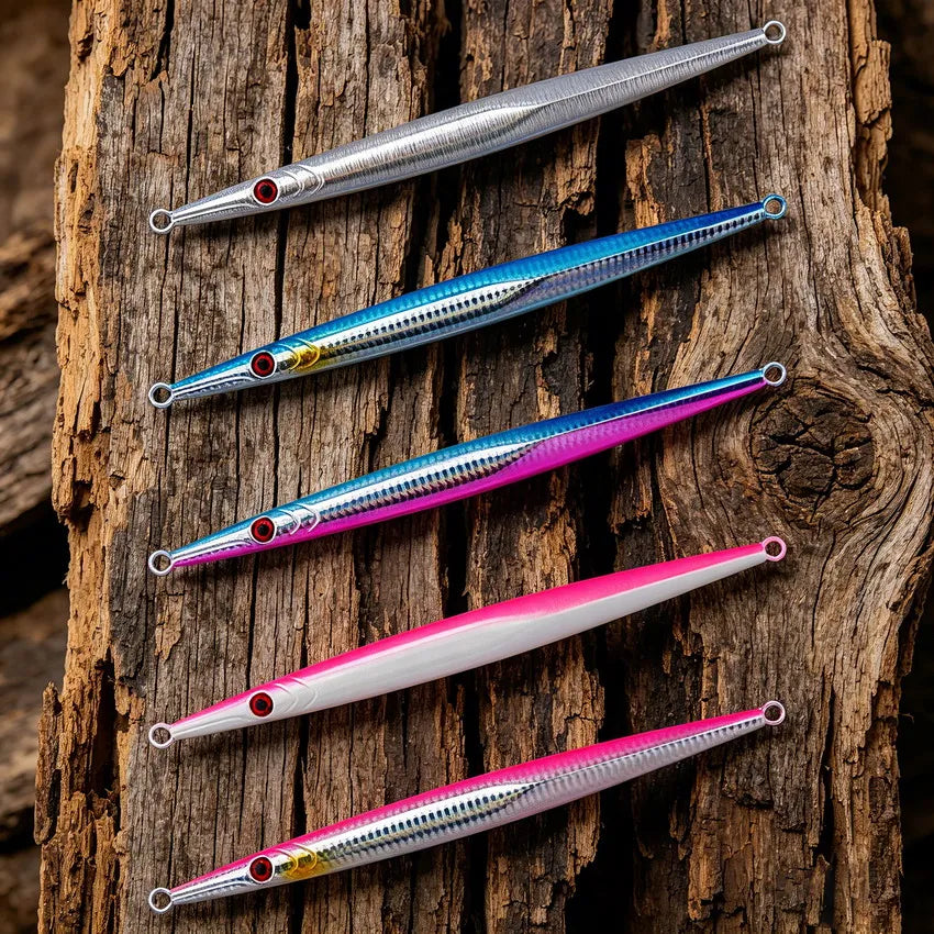 1pcs Metal Jig Lure 60g-300g Sea Fishing Long Strip Quick-Drawing Iron Plate Fish Fast Sinking And Slow Shaking Luminous Bait
