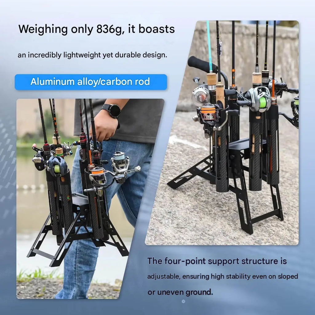 Gomexus P6 Rod Stand for Area Trout, Carbon, 6-Piece Storage Foldable New Others Condition