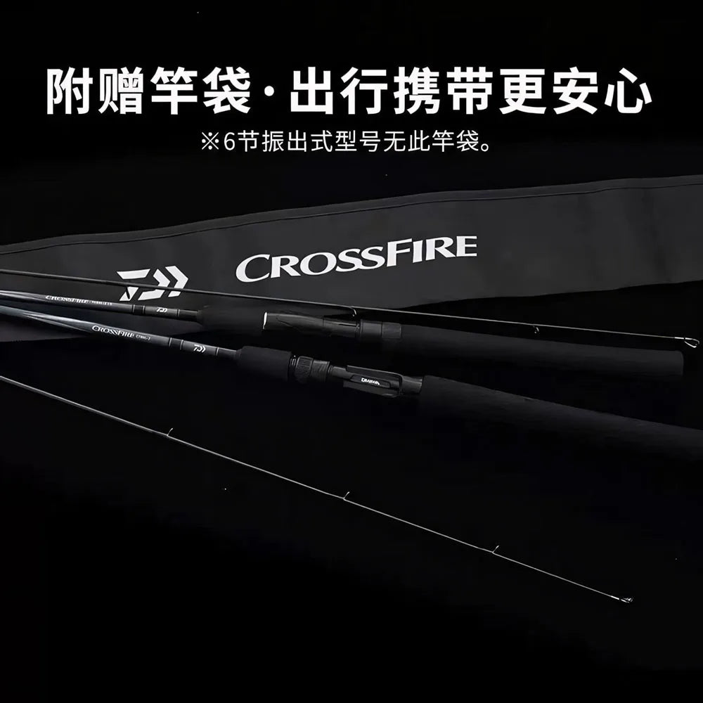 2026 DAIWA CROSSFIRE  Spinning/Baitcasting Lure Fishing Rod 2 Sections Carbon Fiber for Freshwater and Saltwater