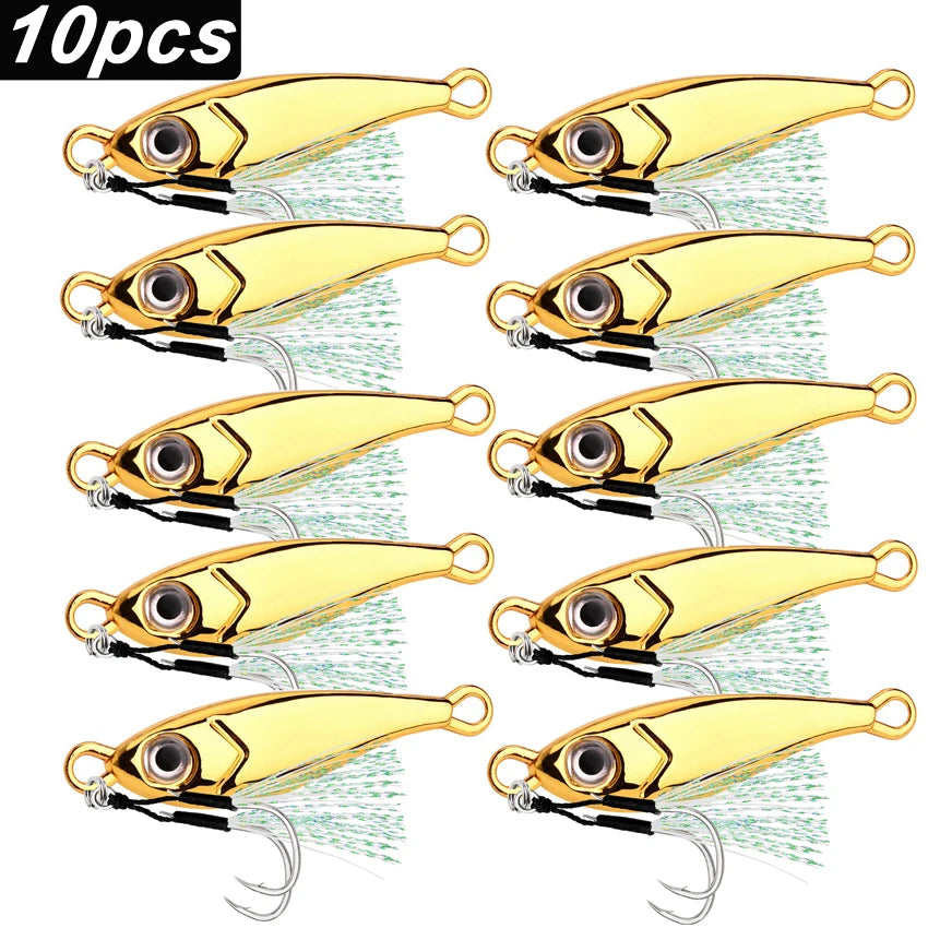 10pcs Zinc Alloy Fishing Lures 3D Eyes Metal Jig Lures Spinning Baits Sinking Minnow Baits Fishing Tackle 30g 40g 60g 80g
