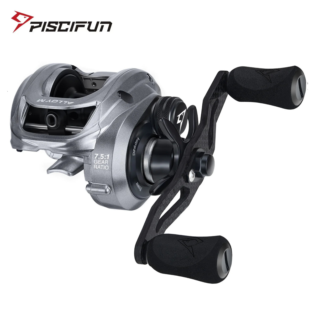 Piscifun Alloy M Metal Baitcasting Reel 10KG 22LB Max Drag with High & Low Speed Shield Bearings Strong Salt Water Fishing Reel
