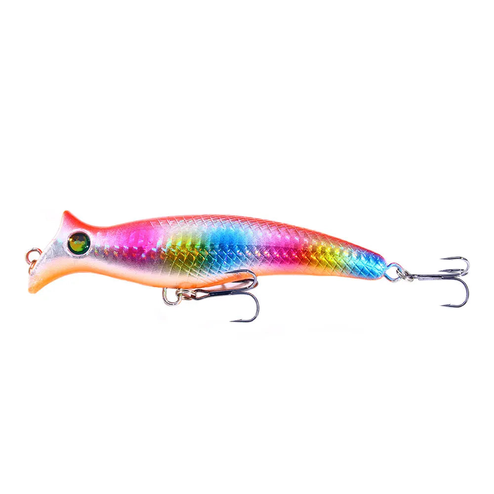 1pc Fishing Lures Topwater Popper Bait 12.5cm 20g Hard Bait Artificial Wobblers Plastic Fishing Tackle with 6# Hooks