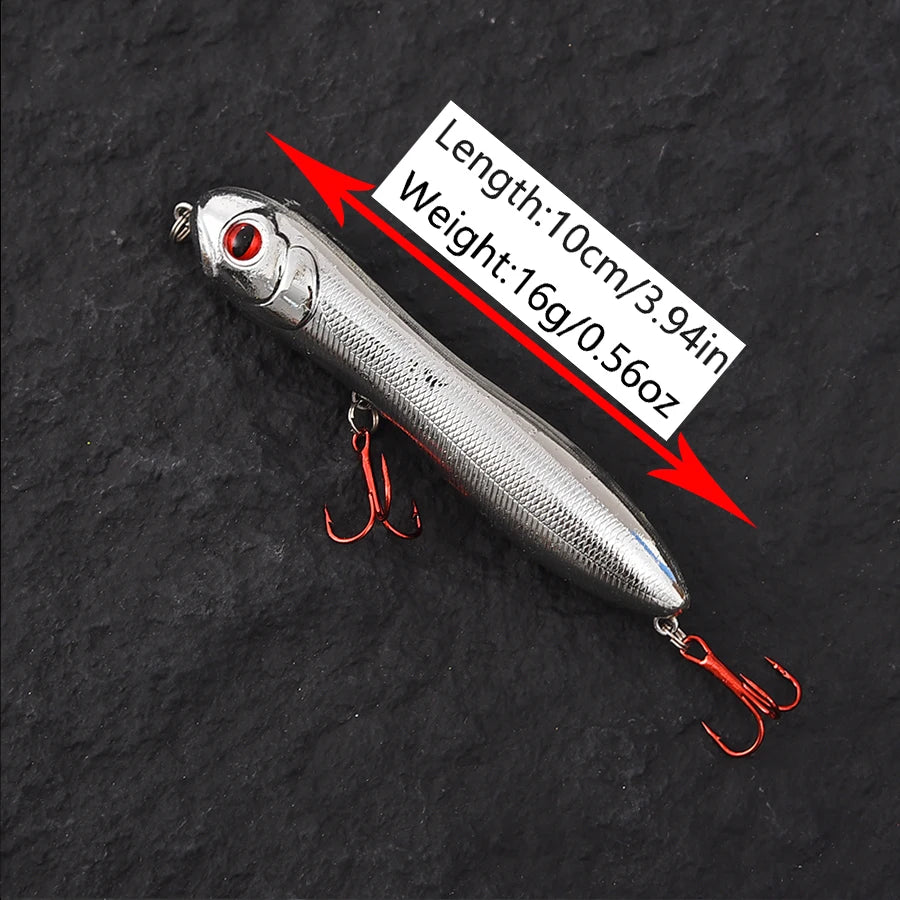 5PCS TopWater Snake Head Pencil Crankbaits Fishing Lures Set Top Walkers Hard Bait Artificial Wobblers For Pike Trolling Surface
