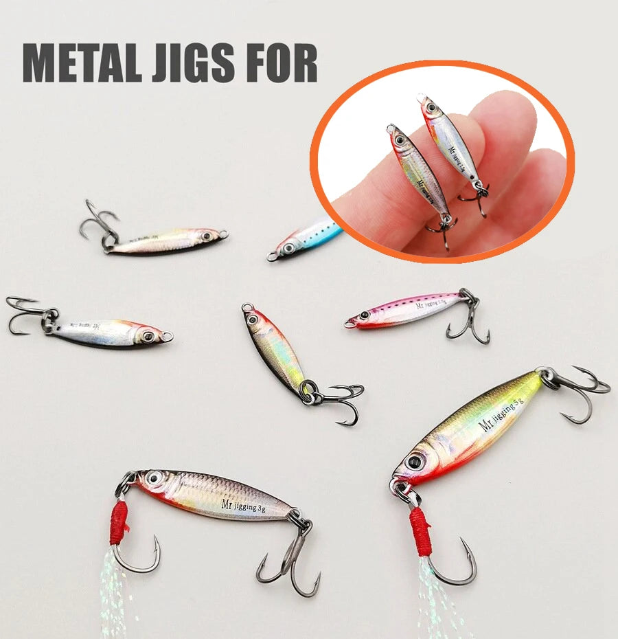 Micro Sized Iron Plate Bait 1.5/3/5g 3D Mini VIB Lure Metal Cast Jig Spoon Pesca Fish Micro Sequin Fishing Lures Artificial Bait